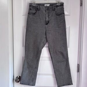 Gray Straight-Leg Jeans